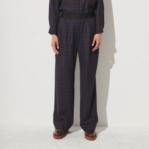 Rachel Comey Wool Cashmere Silk Blue/ Orange Flannel High Waist Banco Pants 4